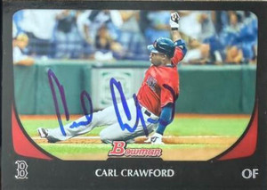 Carl Crawford Autographed 2011 Bowman #129 