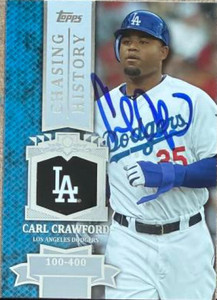 Carl Crawford Autographed 2013 Topps - Chasing History #CH-98 SER2