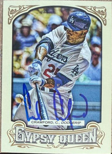 Carl Crawford Autographed 2014 Topps Gypsy Queen #244 