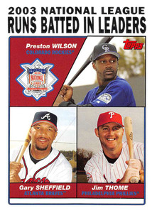 2004 Topps #346 Preston Wilson/Gary Sheffield/Jim Thome LL NM-MT Philadelphia Phillies/Colorodo Rockies/Atlanta Braves 