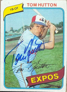 Tom Hutton Autographed 1980 Topps #427 Montreal Expos Card