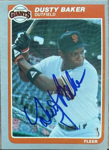 Dusty Baker Autographed 1985 Fleer #602