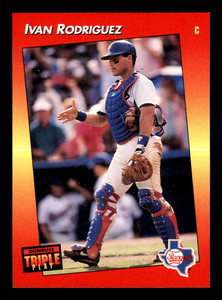 1992 Triple Play #51 Ivan Rodriguez VG Texas Rangers 
