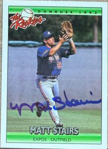 Matt Stairs Autographed 1992 Donruss The Rookies #112
