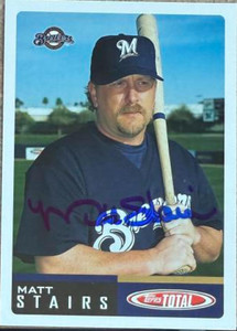 Matt Stairs Autographed 2002 Topps Total #851