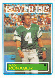 1983 Topps #147 Max Runager VG Philadelphia Eagles 