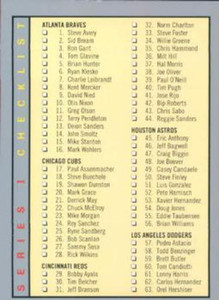 1993 Fleer #358 Checklist 1-120 VG Checklist 