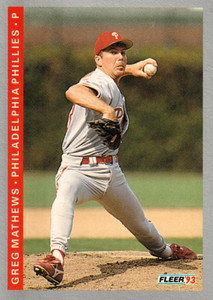1993 Fleer #495 Greg Mathews VG Philadelphia Phillies 