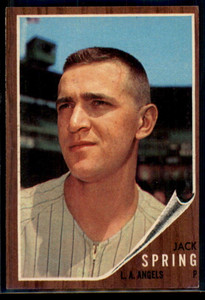 1962 Topps #257 Jack Spring UER VG RC Rookie Los Angeles Angels 