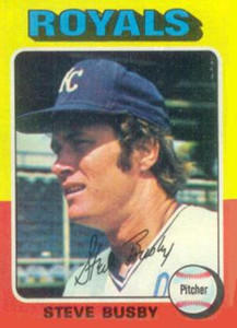1975 Topps #120 Steve Busby UER VG Kansas City Royals 