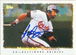 Harold Baines Autographed 1995 Topps Cyberstats #130
