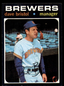 1971 Topps #637 Dave Bristol MG VG Milwaukee Brewers 