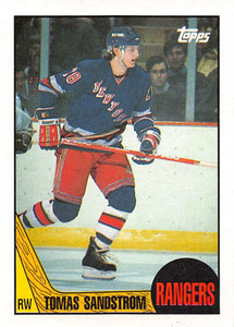 1987-88 Topps #28 Tomas Sandstrom VG  New York Rangers 
