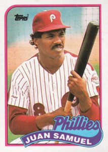 1989 Topps #575 Juan Samuel NM-MT Philadelphia Phillies 