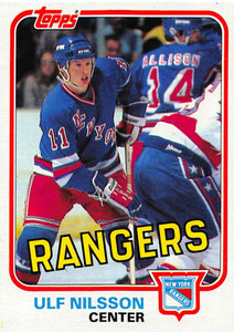1981-82 Topps #E102 Ulf Nilsson VG New York Rangers 