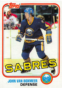 1981-82 Topps #E80 John Van Boxmeer VG Buffalo Sabres 