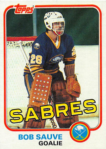 1981-82 Topps #E77 Bob Sauve VG Buffalo Sabres 