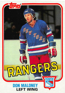 1981-82 Topps #E101 Don Maloney VG New York Rangers 
