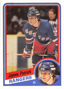 1984-85 Topps #112 James Patrick VG  RC Rookie New York Rangers 