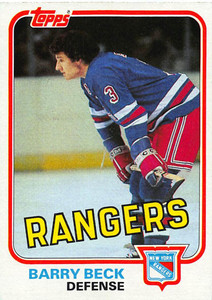 1981-82 Topps #3 Barry Beck VG New York Rangers 