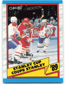 1989-90 O-Pee-Chee #329 Calgary Flames Coupe Stanley Cup VG Calgary Flames 