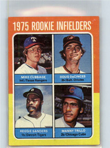 1975 Topps #617 Mike Cubbage/Doug DeCinces/Reggie Sanders/Manny Trillo Rookie Infielders VG RC Rookie Texas Rangers/Balt