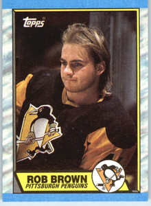 1989-90 Topps #193 Rob Brown VG Pittsburgh Penguins 