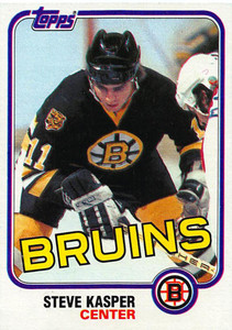 1981-82 Topps #E68 Steve Kasper VG RC Rookie Boston Bruins 