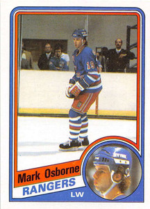 1984-85 Topps #110 Mark Osborne VG  New York Rangers 