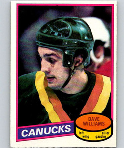 1980-81 O-Pee-Chee #105 Tiger Williams VG Vancouver Canucks 