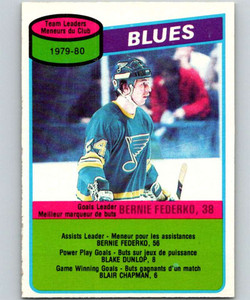 1980-81 O-Pee-Chee #71 Bernie Federko TL VG St. Louis Blues 