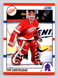 SOLD 186395 1990-91 Score #87 Tim Cheveldae VG  RC Rookie Detroit Red Wings 