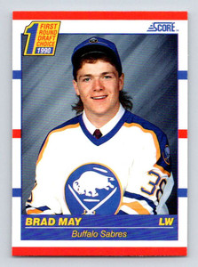 1990-91 Score #427 Brad May VG  RC Rookie Buffalo Sabres 