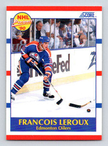 1990-91 Score #393 Francois Leroux VG  RC Rookie Edmonton Oilers 