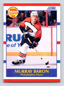 1990-91 Score #399 Murray Baron VG  RC Rookie Philadelphia Flyers 