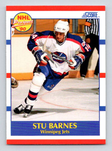 SOLD 186703 1990-91 Score #391 Stu Barnes VG  RC Rookie Winnipeg Jets 