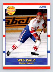 1990-91 Score #418 Wes Walz VG  RC Rookie Boston Bruins 