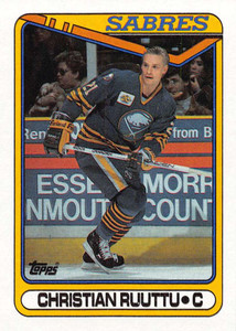 1990-91 Topps #182 Christian Ruuttu VG Buffalo Sabres 