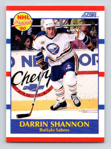 1990-91 Score #410 Darrin Shannon VG  RC Rookie Buffalo Sabres 