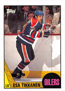 1987-88 Topps #7 Esa Tikkanen VG  RC Rookie Edmonton Oilers 