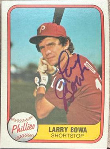 Larry Bowa Autographed 1981 Fleer #2 Philadelphia Phillies Card