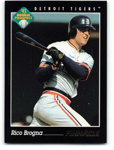 1993 Pinnacle #240 Rico Brogna VG Detroit Tigers 