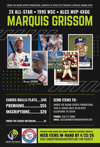 Marquis Grissom Autograph Premium Item