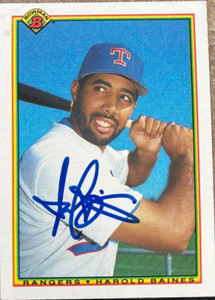 Harold Baines autographed baseball card (Texas Rangers) 1990 Fleer #290