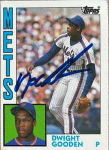 Doc Gooden autographed baseball card 1984 Topps #42T New York Mets Rookie