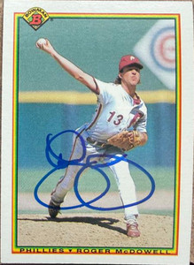 Roger McDowell Autographed 1990 Bowman #146 Philadelphia Phillies Card