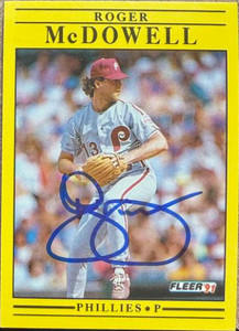 Roger McDowell Autographed 1991 Fleer #405