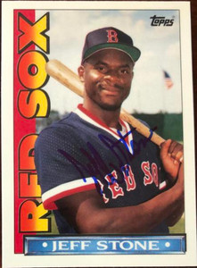 Jeff Stone Autographed 1990 Red Sox Topps TV #61