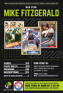 Mike Fitzgerald Autograph Baseball Cards