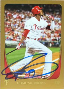 Domonic Brown Autographed 2011 Bowman - Gold #15